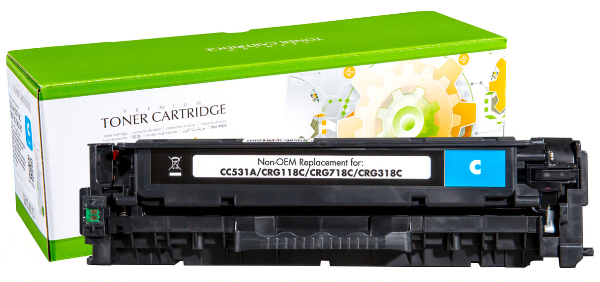 Non-OEM Remanufactured Replacement Cartridge for HP CC531A 2.9K Cyan